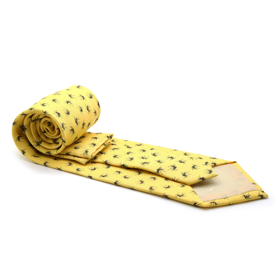 Mosquito Yellow Necktie with Handkerchief Set - FHYINC best men&