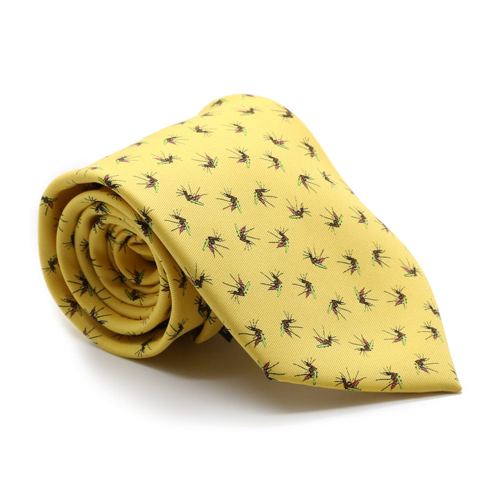 Mosquito Yellow Necktie with Handkerchief Set - FHYINC best men&