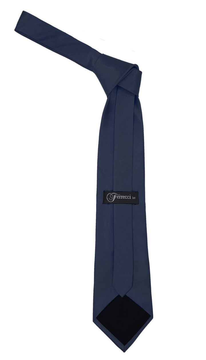 Premium Microfiber Navy Blue Necktie - FHYINC best men&