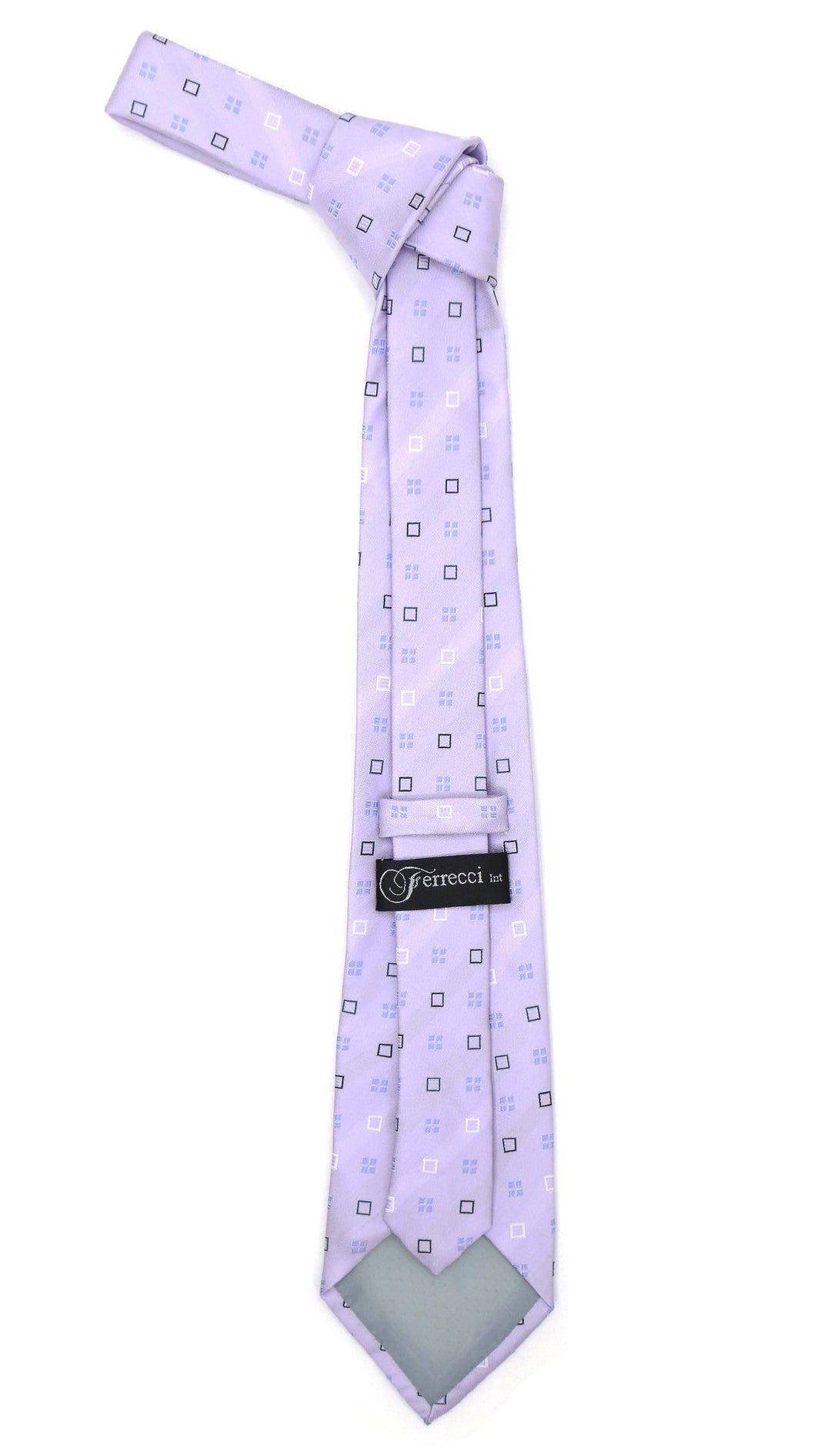 Lavender Geometric Necktie with Handkerchief Set - FHYINC best men&