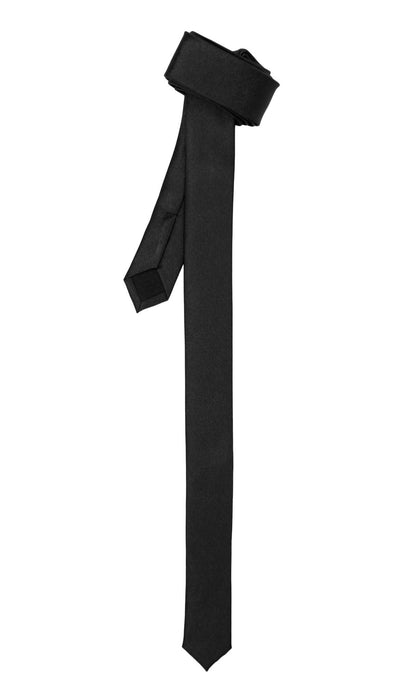 Super Skinny Black Shiny Slim Tie - FHYINC best men's suits, tuxedos, formal men's wear wholesale