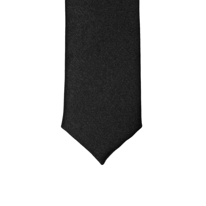 Super Skinny Black Shiny Slim Tie - FHYINC best men&