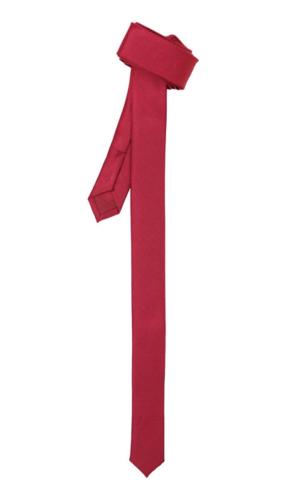 Super Skinny Burgundy Shiny Slim Tie - FHYINC best men's suits, tuxedos, formal men's wear wholesale