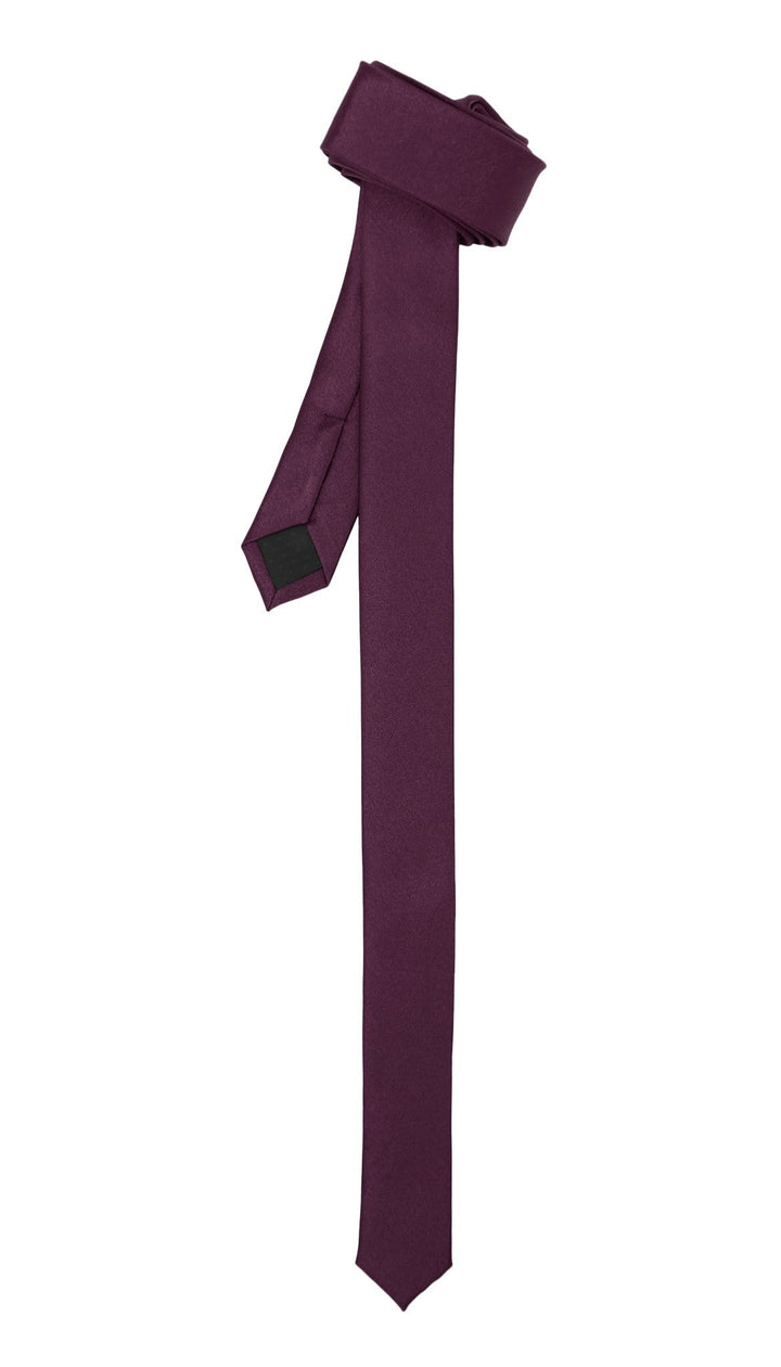 Super Skinny Dark Purple Shiny Slim Tie - FHYINC best men&