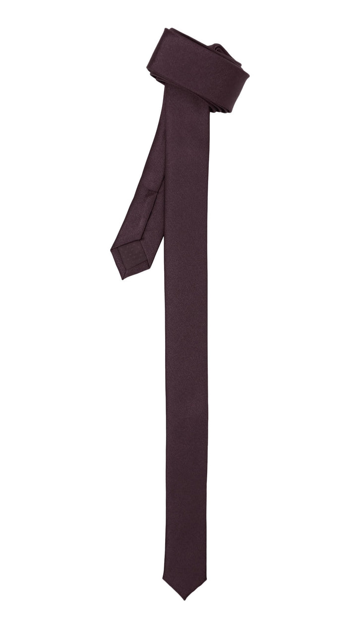Super Skinny Egg Plant Shiny Slim Tie - FHYINC best men&