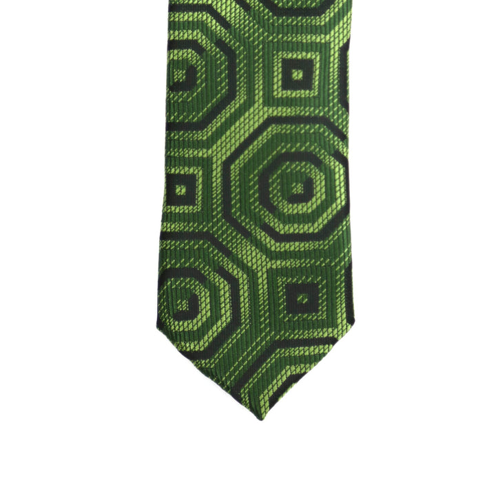 Super Skinny Retro Geometric Green Slim Tie - FHYINC best men&