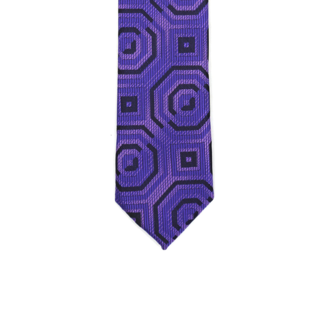 Super Skinny Retro Geometric Purple Slim Tie - FHYINC best men&