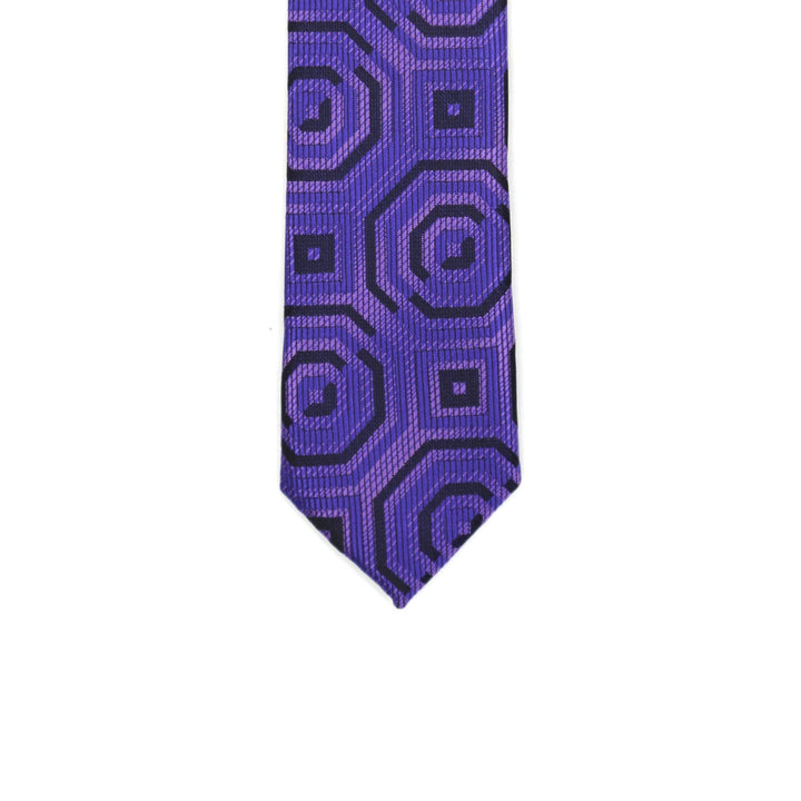 Super Skinny Retro Geometric Purple Slim Tie - FHYINC best men&