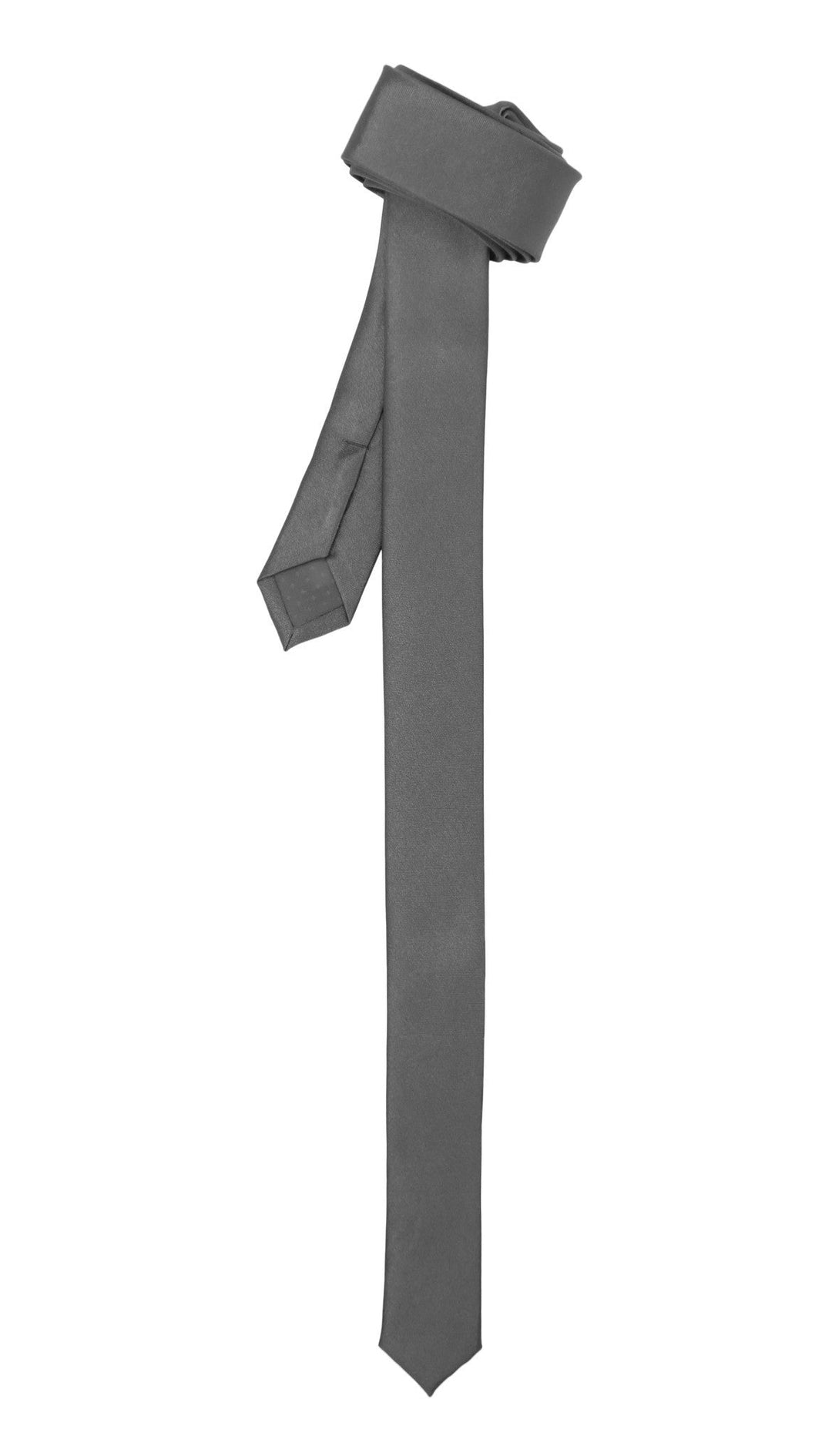 Super Skinny Grey Shiny Slim Tie - FHYINC best men&