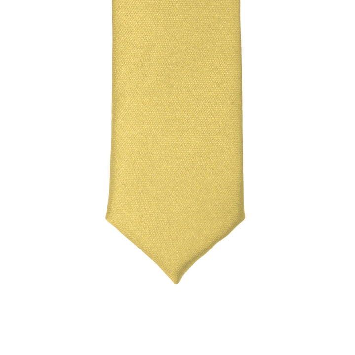 Super Skinny Light Yellow Shiny Slim Tie - FHYINC best men&