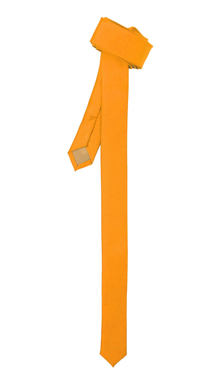 Super Skinny Orange Shiny Slim Tie - FHYINC best men&