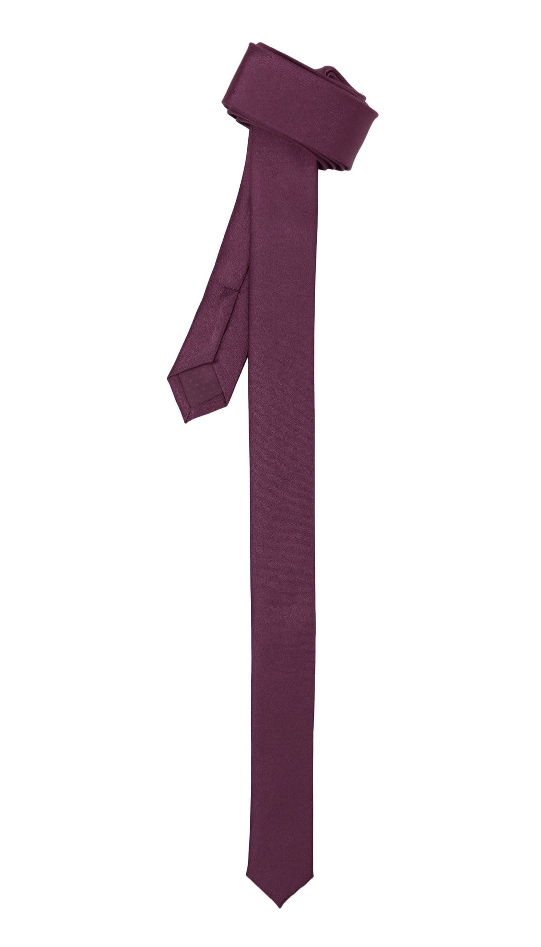 Super Skinny Plum Shiny Slim Tie - FHYINC best men&