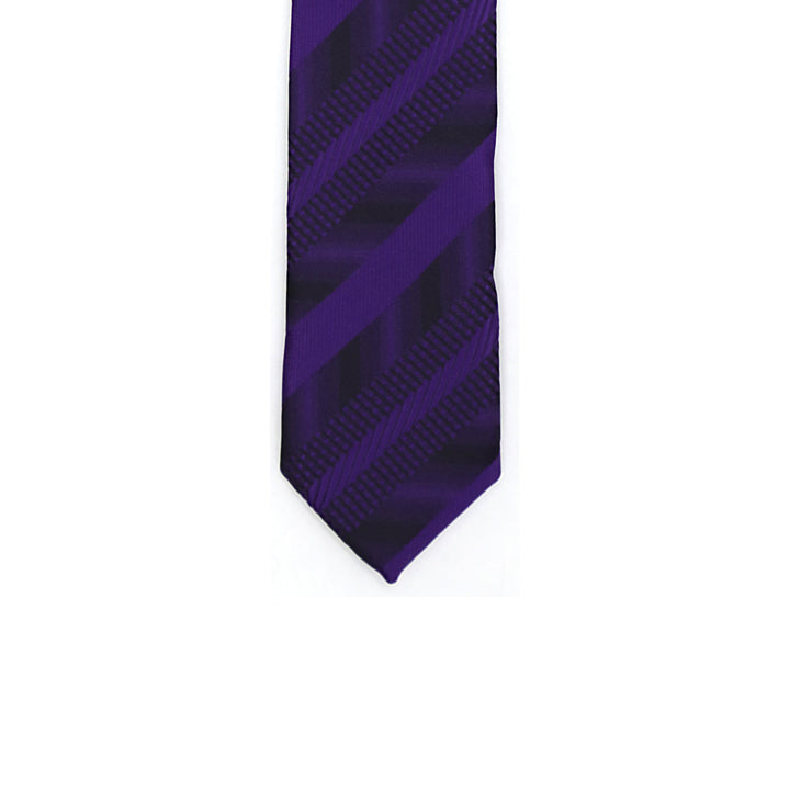 Super Skinny Stripe Purple Black Slim Tie - FHYINC best men&