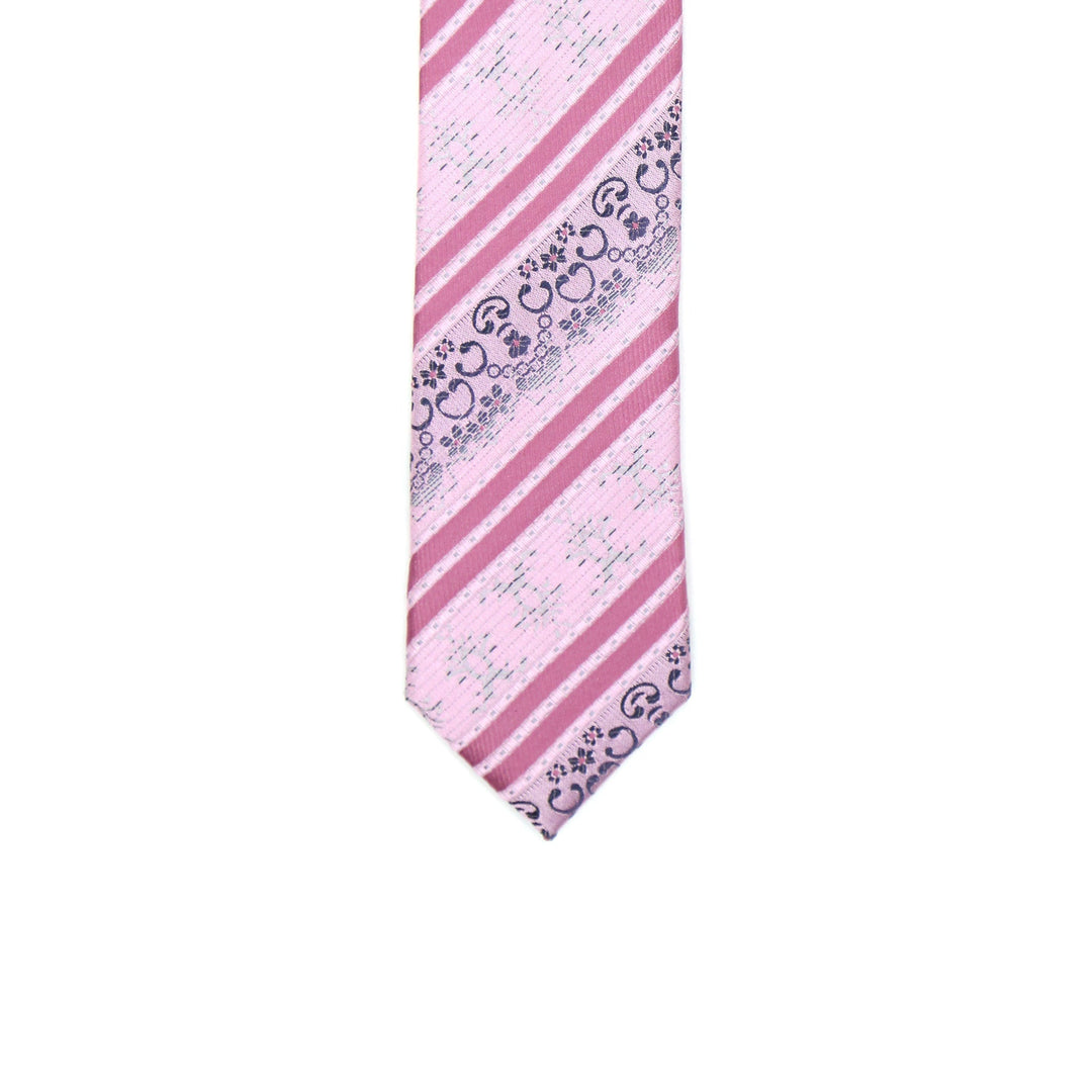 Super Skinny Stripe Pink Slim Tie - FHYINC best men&