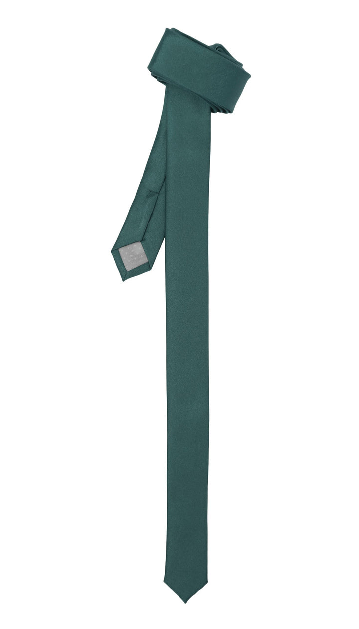 Super Skinny Teal Shiny Slim Tie - FHYINC best men&