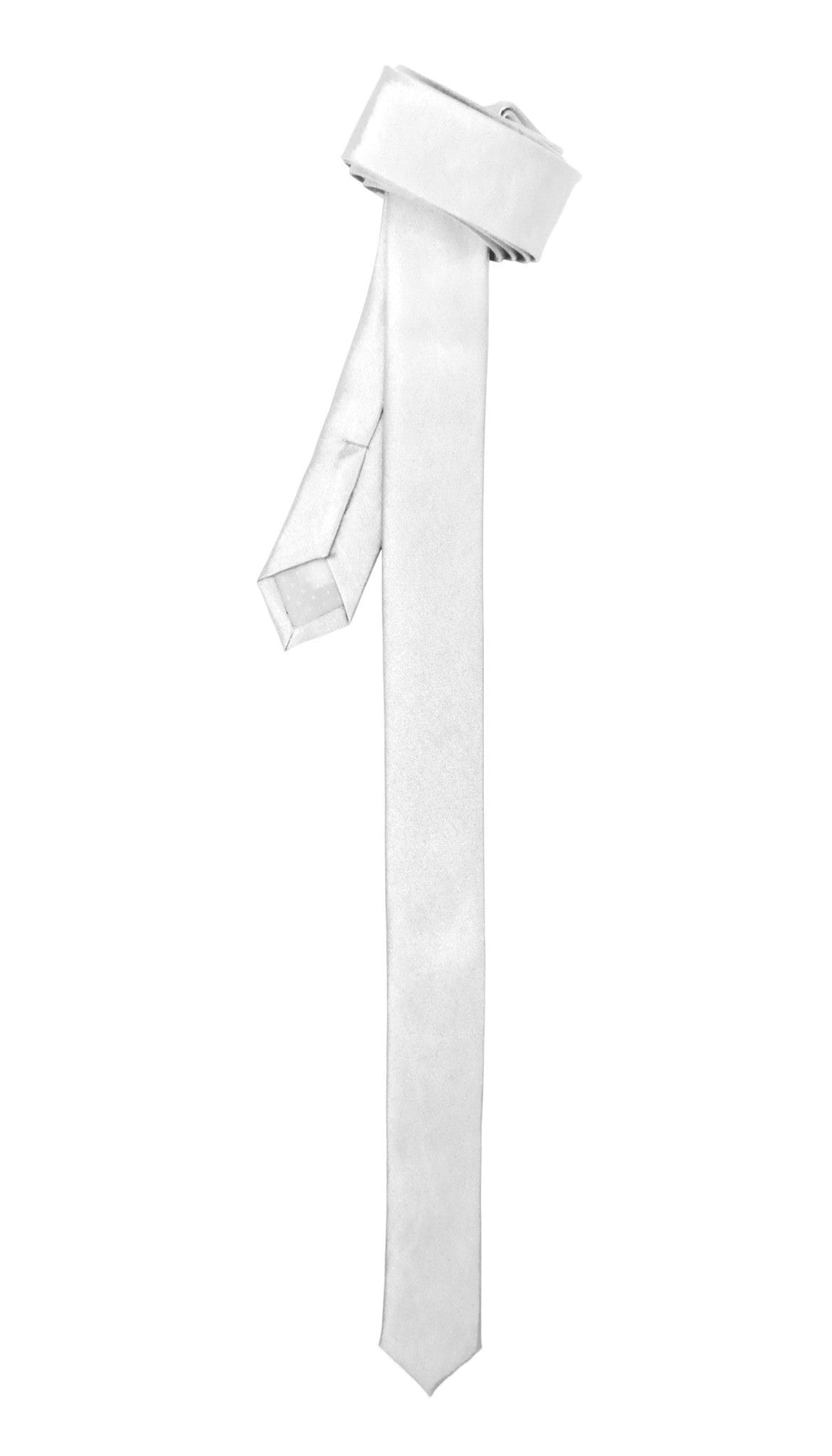 Super Skinny White Shiny Slim Tie - FHYINC best men&