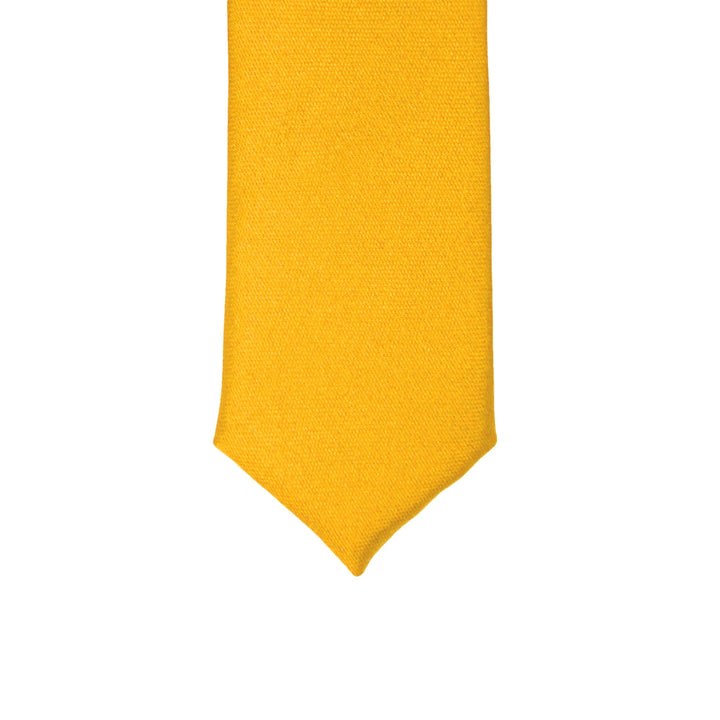 Super Skinny Yellow Shiny Slim Tie - FHYINC best men&