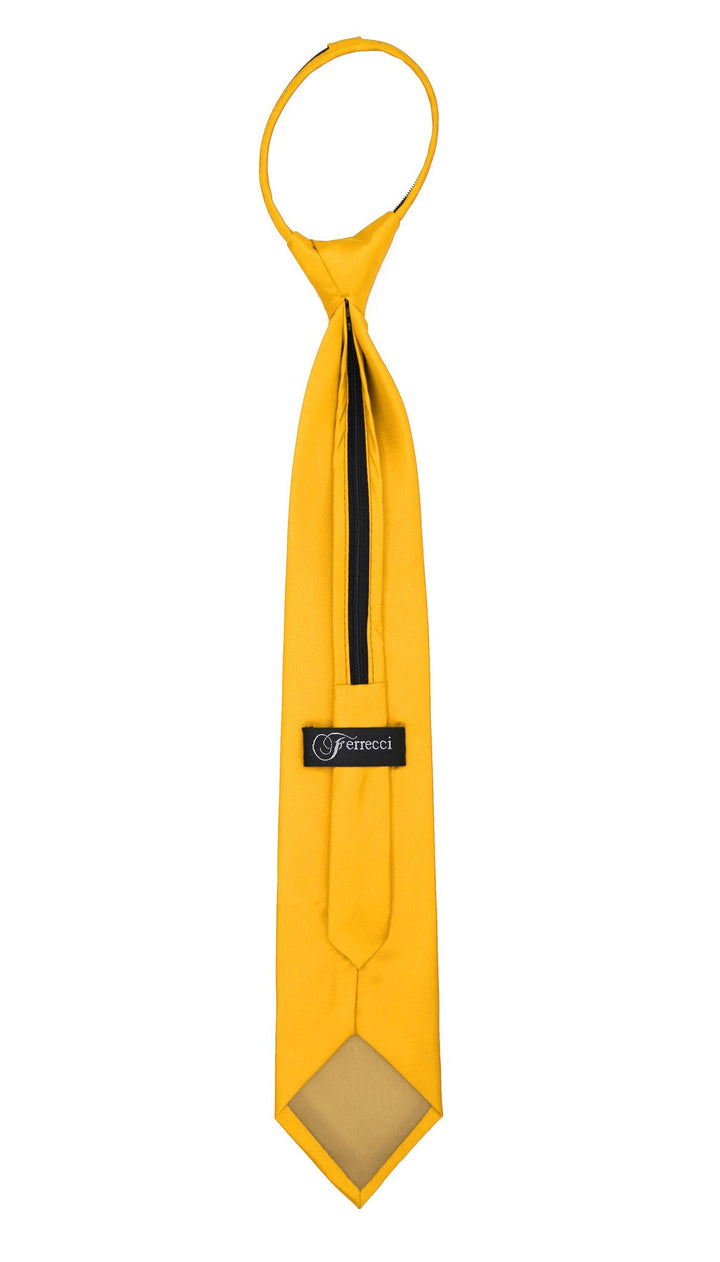 Satine Mango Zipper Tie with Hankie Set - FHYINC best men&