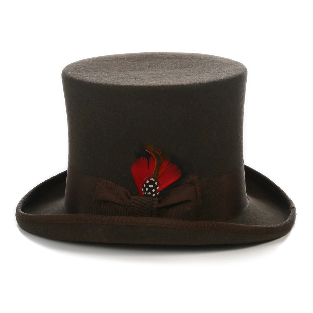 Premium Wool Brown Top Hat - FHYINC best men&
