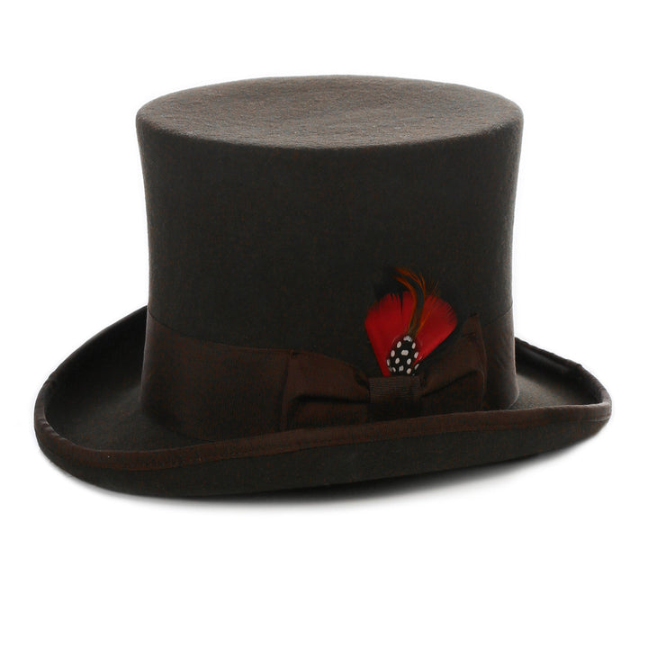 Premium Wool Brown Top Hat - FHYINC best men&