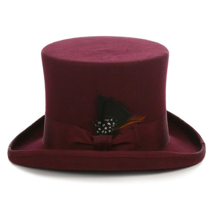 Premium Wool Burgundy Top Hat - FHYINC best men&