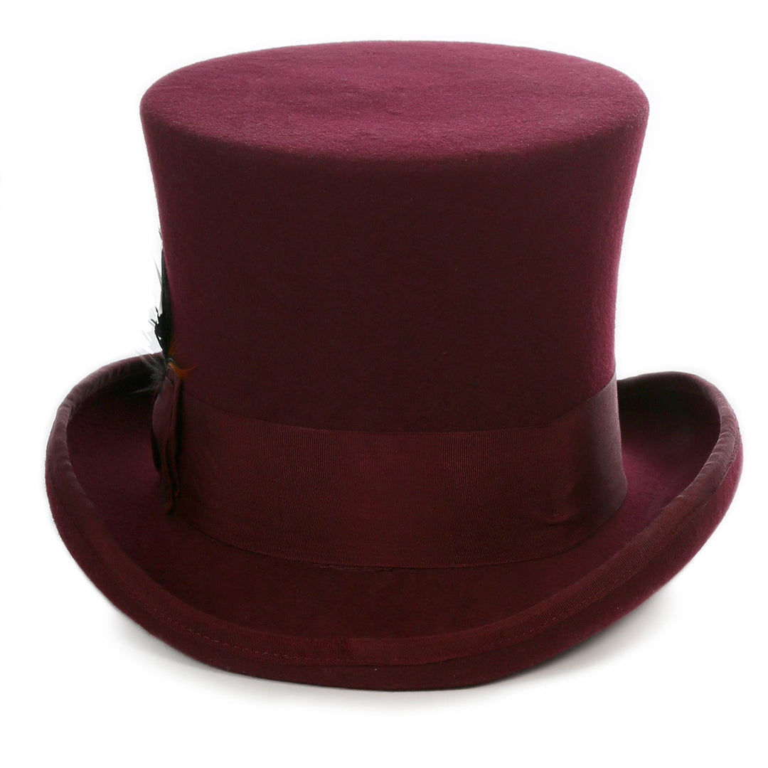 Premium Wool Burgundy Top Hat - FHYINC best men&