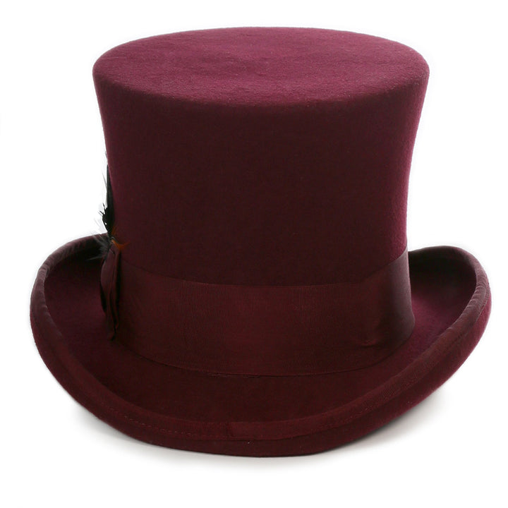 Premium Wool Burgundy Top Hat - FHYINC best men&