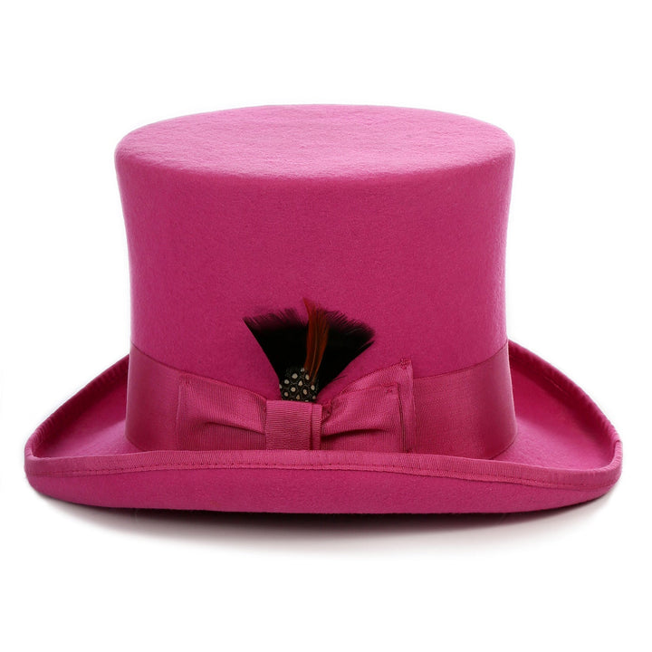 Premium Fuchsia Wool Top Hat - FHYINC best men&