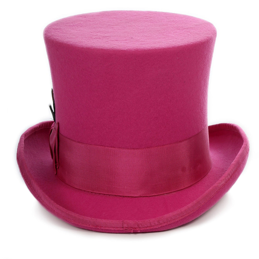Premium Fuchsia Wool Top Hat - FHYINC best men&