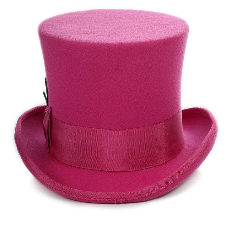 Premium Fuchsia Wool Top Hat - FHYINC best men&