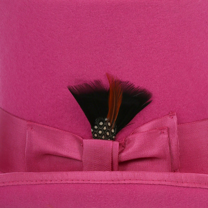 Premium Fuchsia Wool Top Hat - FHYINC best men&