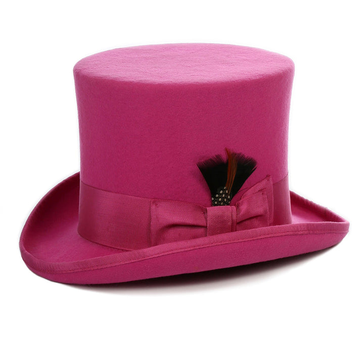 Premium Fuchsia Wool Top Hat - FHYINC best men&