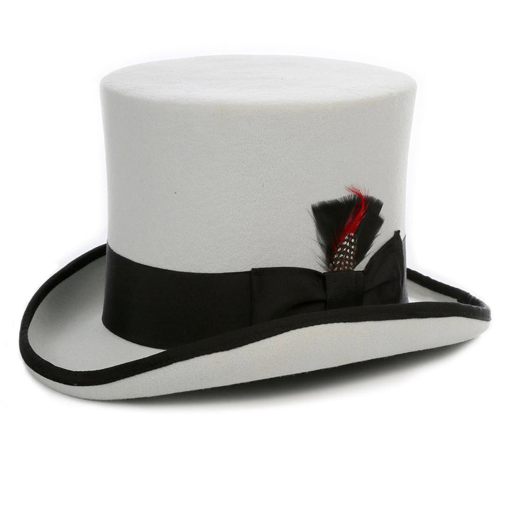 Premium Grey with Black Wool Top Hat - FHYINC best men&