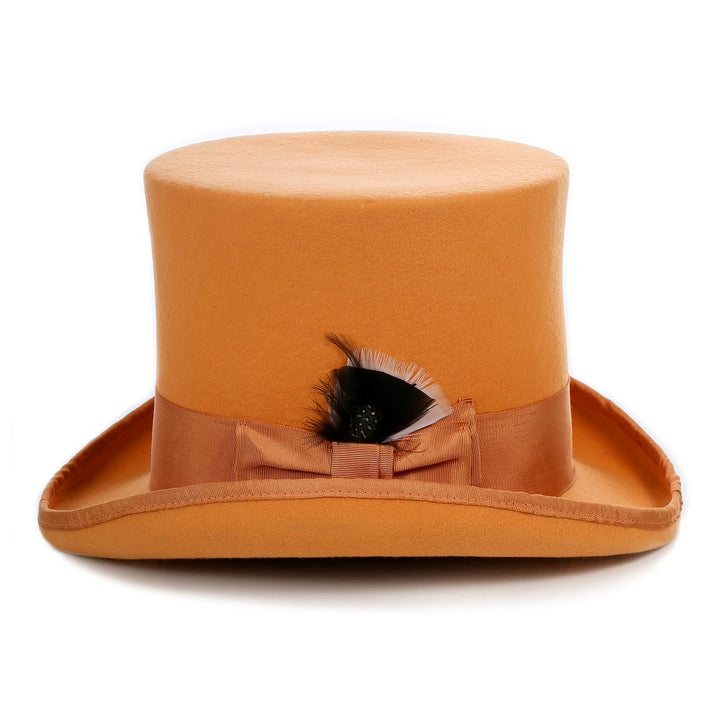 Premium Orange Wool Top Hat - FHYINC best men&