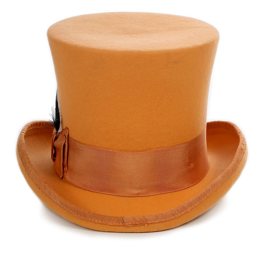 Premium Orange Wool Top Hat - FHYINC best men&