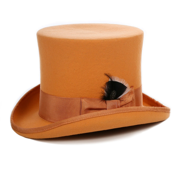Premium Orange Wool Top Hat - FHYINC best men&