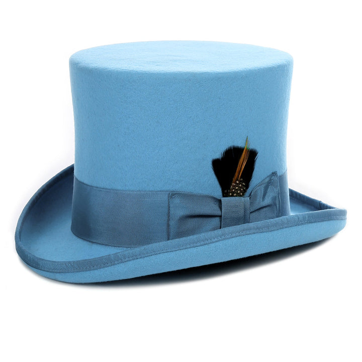 Sky Blue Wool Top Hat - FHYINC best men&