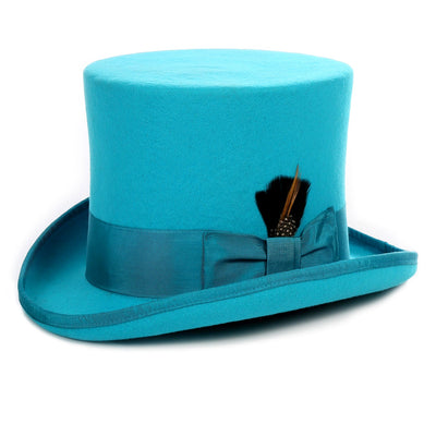 Premium Wool Turquoise Top Hat - FHYINC best men's suits, tuxedos, formal men's wear wholesale