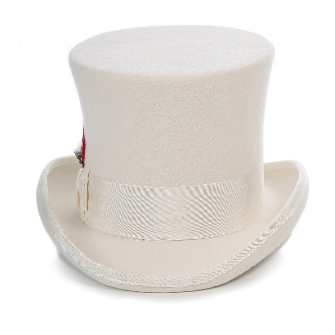 Premium Wool Off White Top Hat - FHYINC best men&