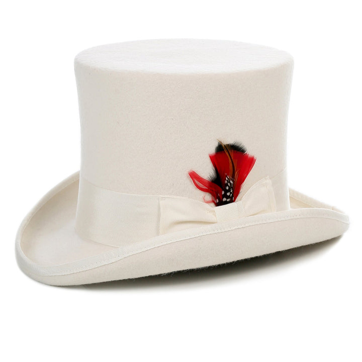 Premium Wool Off White Top Hat - FHYINC best men&