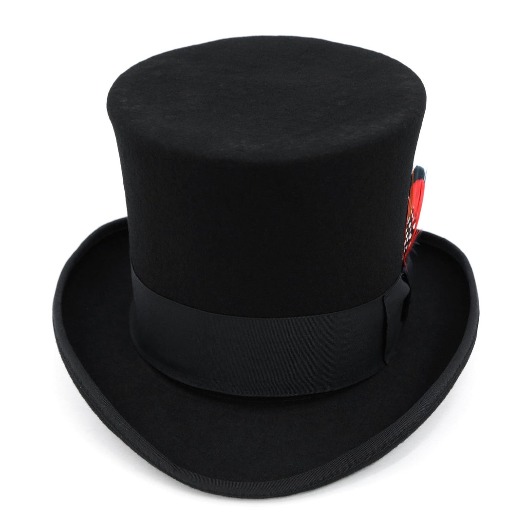 Black Wool Felt Victorian Top hat - FHYINC best men&