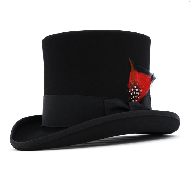 Black Wool Felt Victorian Top hat - FHYINC best men&