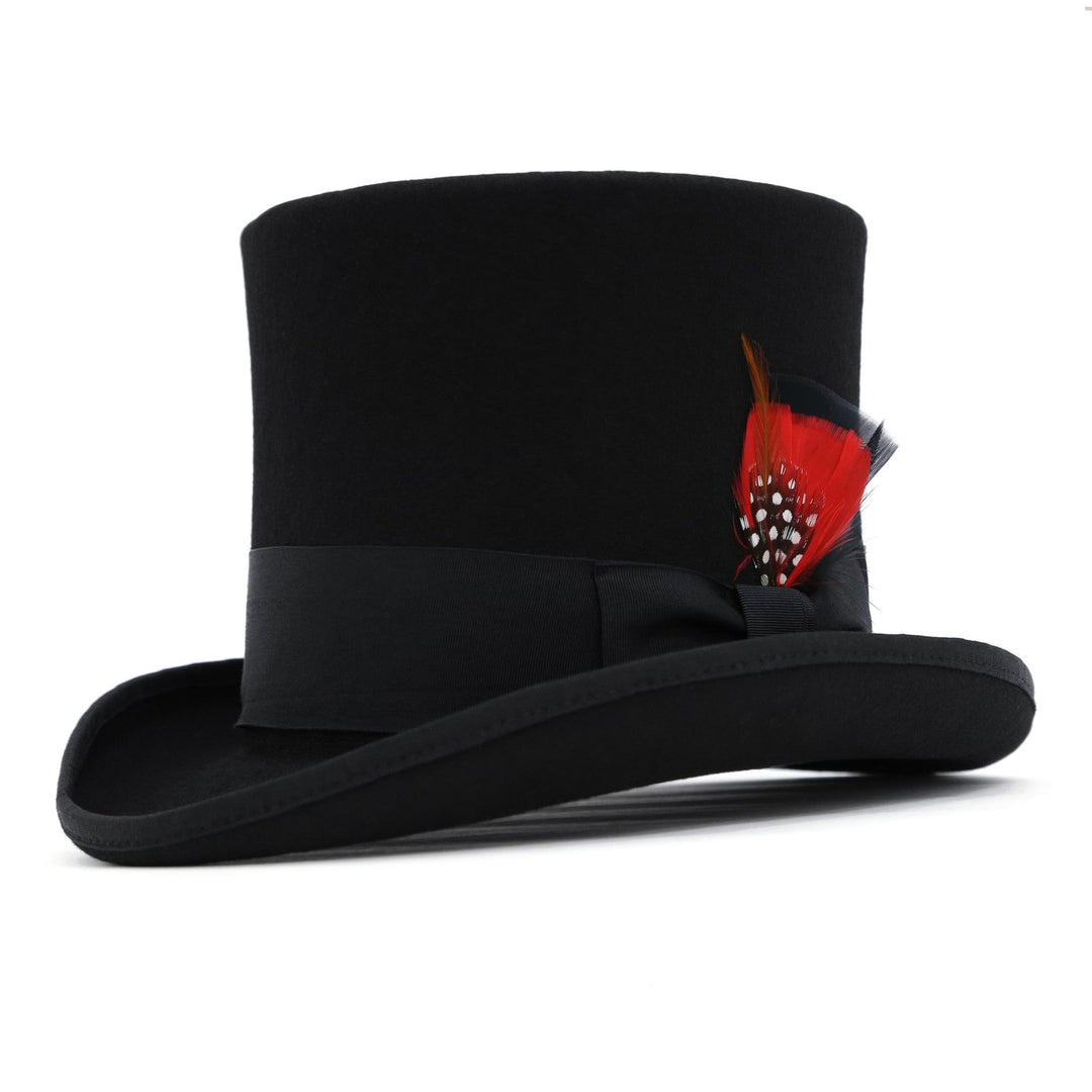 Black Wool Felt Victorian Top hat display picture 2