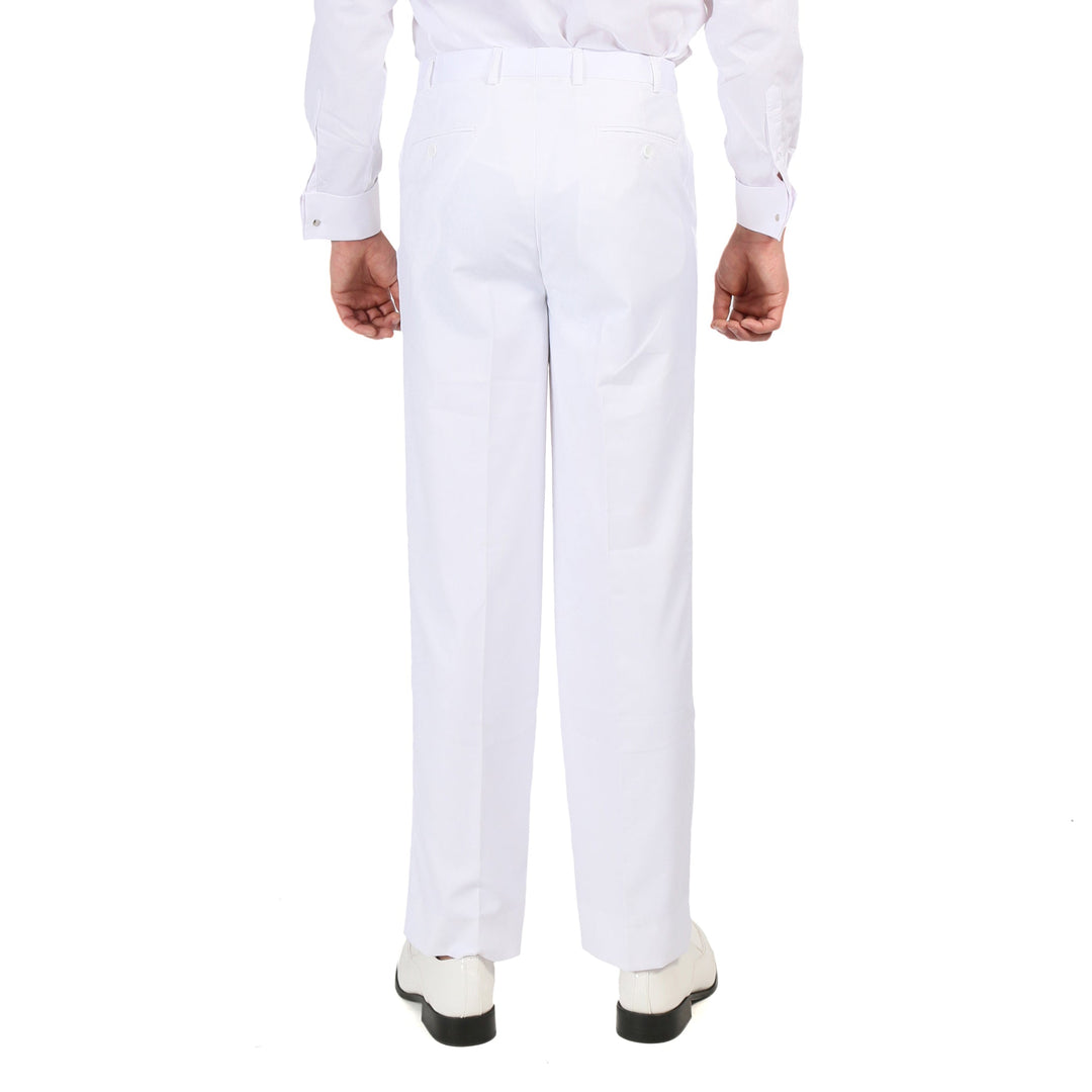 Premium Regular Fit White Tuxedo Dress Pants - FHYINC best men&