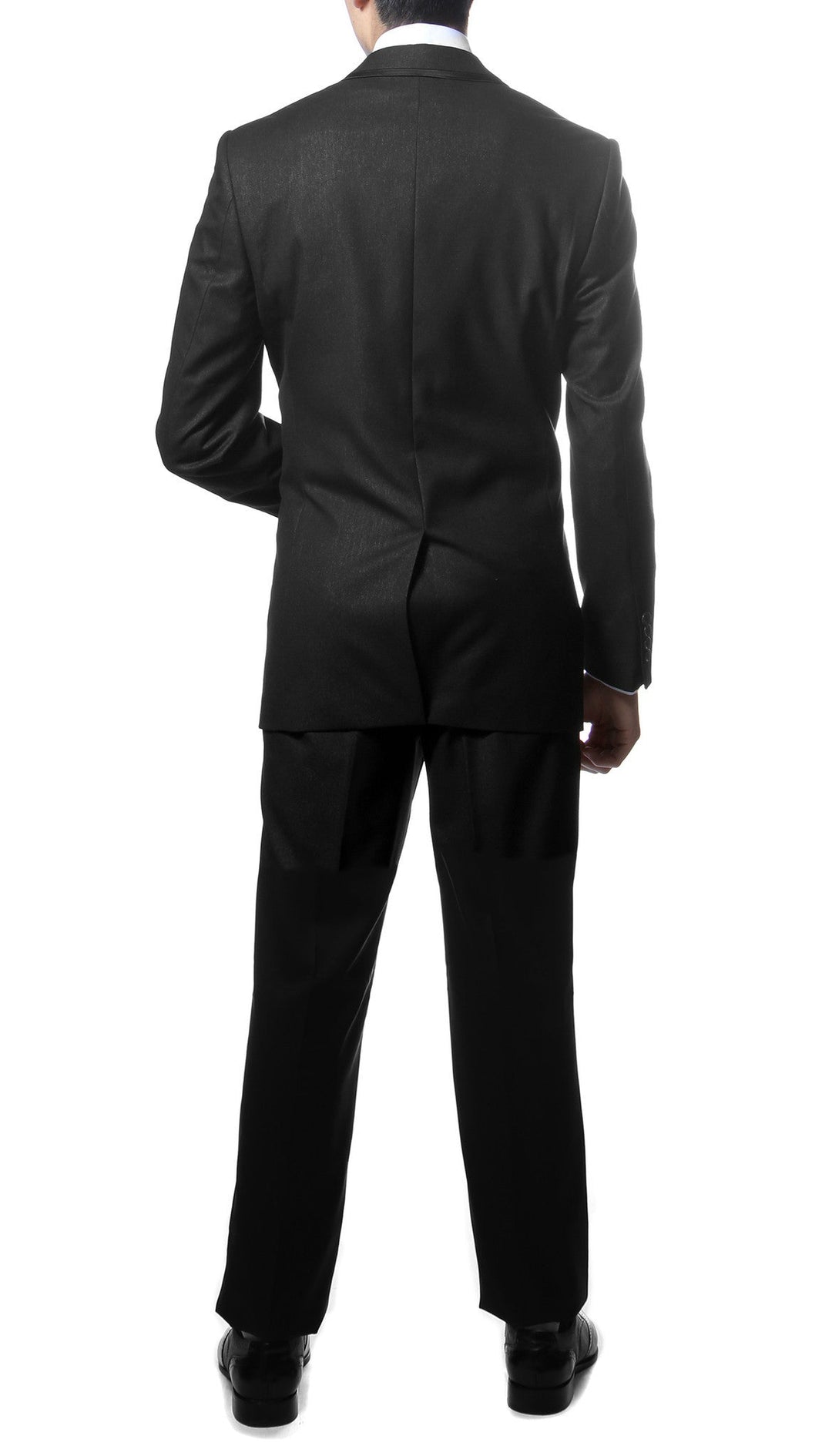 Slim Fit Notch Lapel TX100 Black 2pc Tuxedo - FHYINC best men&