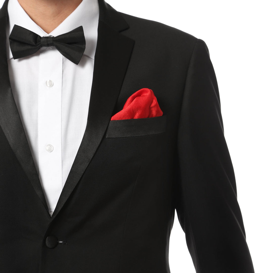 TX2000 2pc Black Slim Fit Notch Lapel Tuxedo - FHYINC best men&