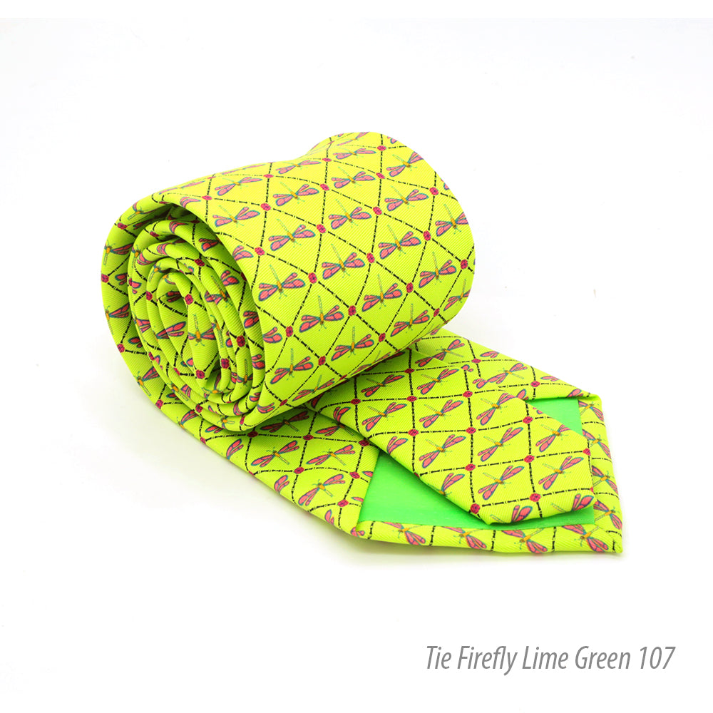 Firefly Lime Green Necktie with Handkerchief Set - FHYINC best men&