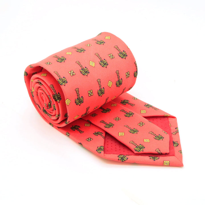 Palm Tree Red Necktie with Handkerchief Set - FHYINC best men&