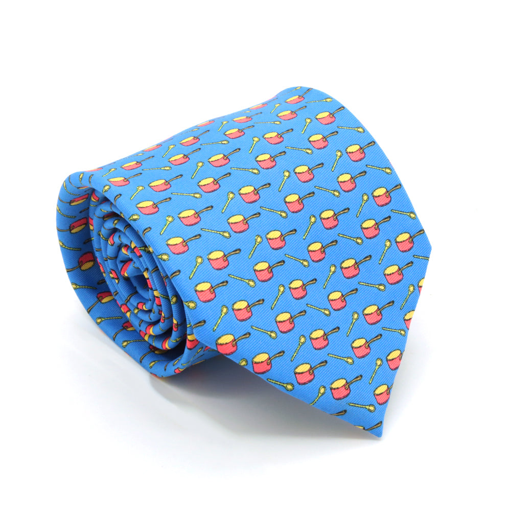 Pots Blue Necktie with Handkerchief Set - FHYINC best men's suits, tuxedos, formal men's wear wholesale
