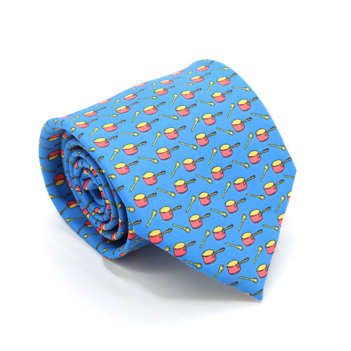 Pots Blue Necktie with Handkerchief Set - FHYINC best men&